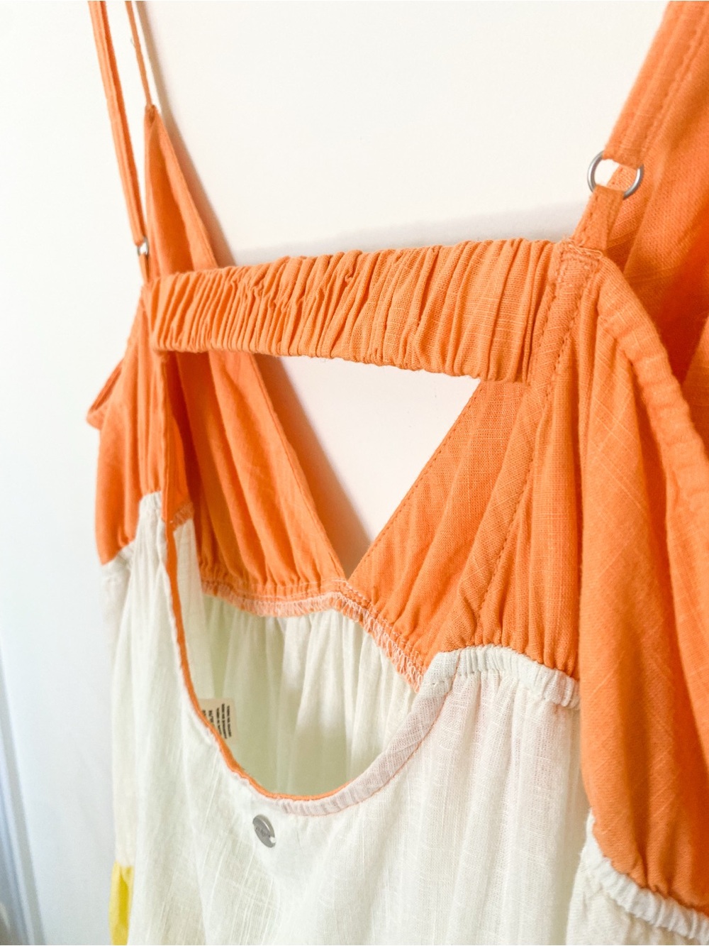 ROXY | 100% Cotton Maxi Dress | Colorblock Tiered Sundress | XL | Vacation Dress - Picture 4 of 8